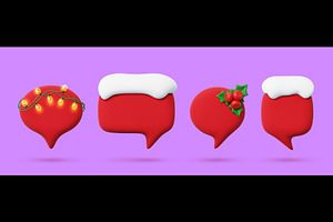 Christmas red speech bubble chat
