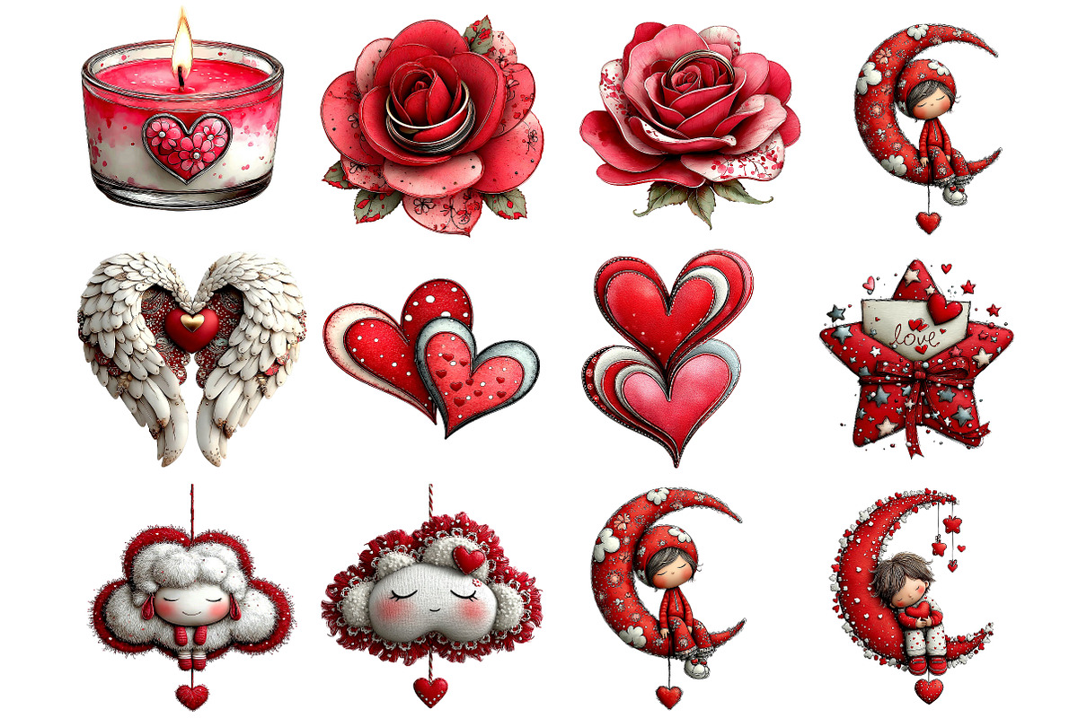 Watercolor Valentine Clipart, an Illustration by DreamArtGraphic (Photo 4 of 4)