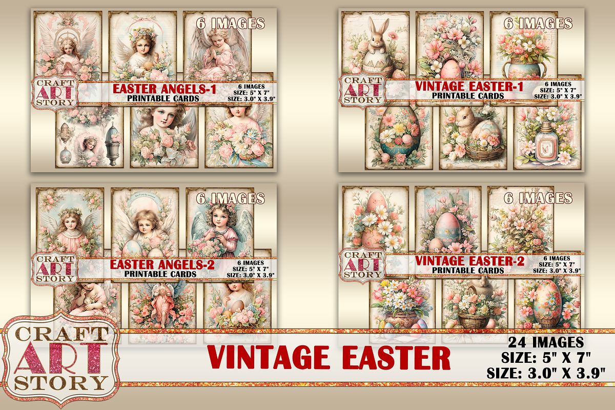 Easter collage cards Atc ACEO--2, an Object Illustration by CraftArtStory (Photo 4 of 4)