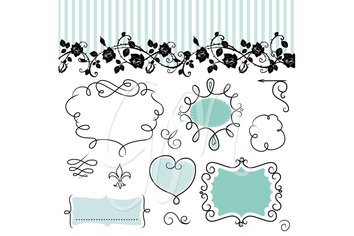 French Frames clip art with patterns, an Illustration by GraphicMarket (Photo 2 of 2)