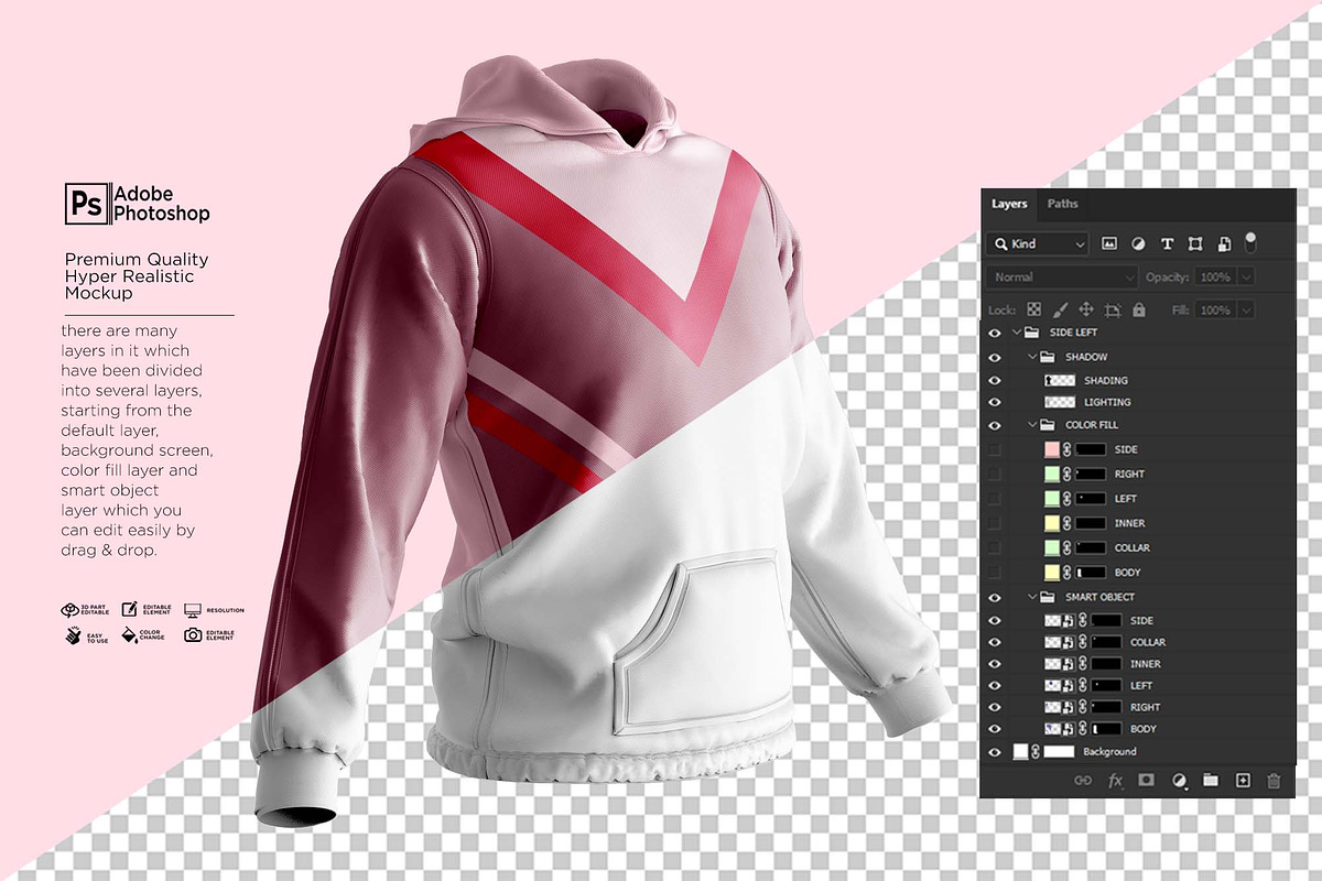 Hoodie Jumper Jacket Mockup, a Hoody Mockup by Nanggroe Scripting (Photo 4 of 9)