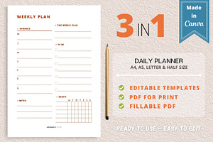 Weekly Planner Template, Canva