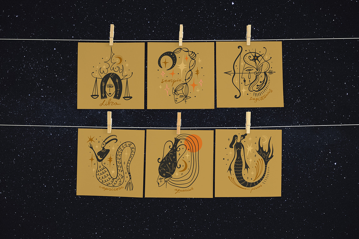 Weird Zodiac Symbols Bundle, a Decorative Illustration by Annie Konst (Photo 5 of 14)