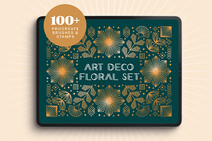 Art Deco Floral Procreate Brushes
