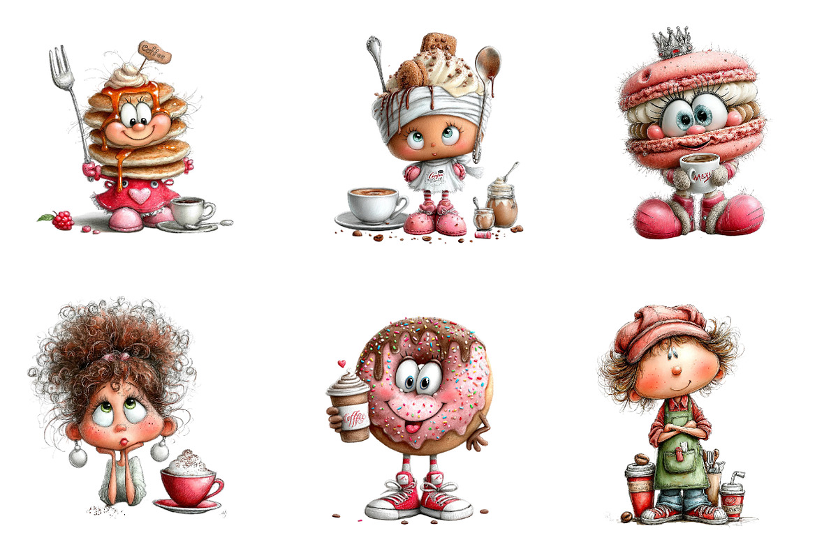 Coffee & Café Character PNG Bundle, a Seasonal Illustration by CreationArt (Photo 4 of 5)