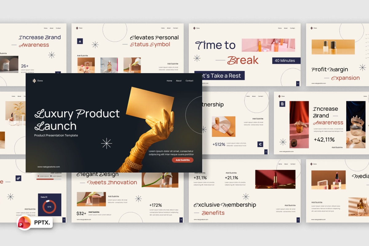 Luxury Product Launch PowerPoint, a Presentation Template by Loin Studio (Photo 1 of 4)