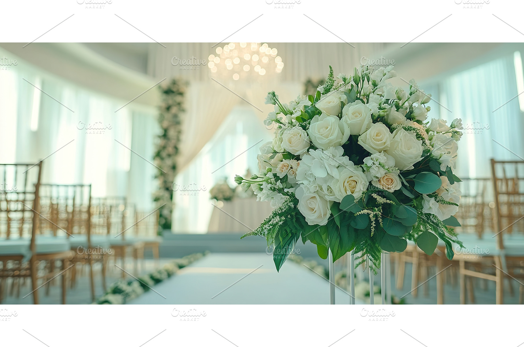 Elegant wedding venue with floral, an Architecture Photo by Lermont51