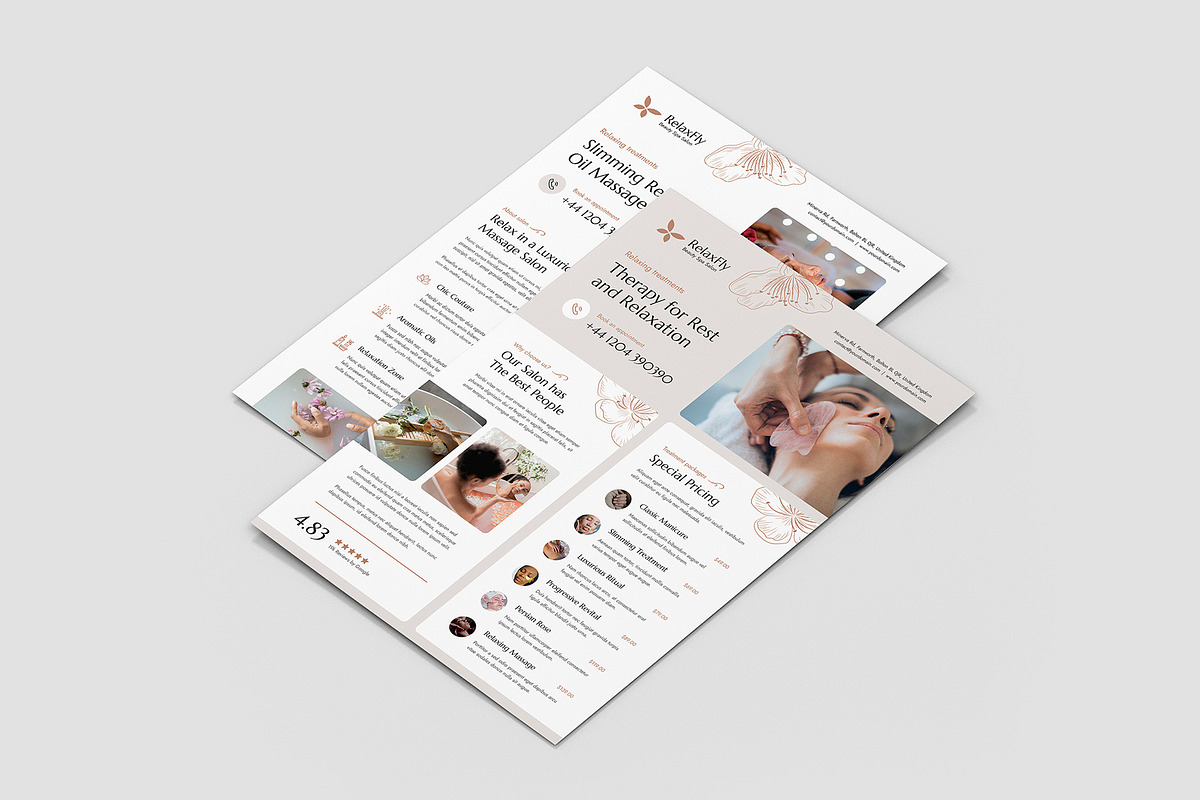 Spa Salon Flyer Canva Template, a Flyer Template by artbart (Photo 2 of 9)
