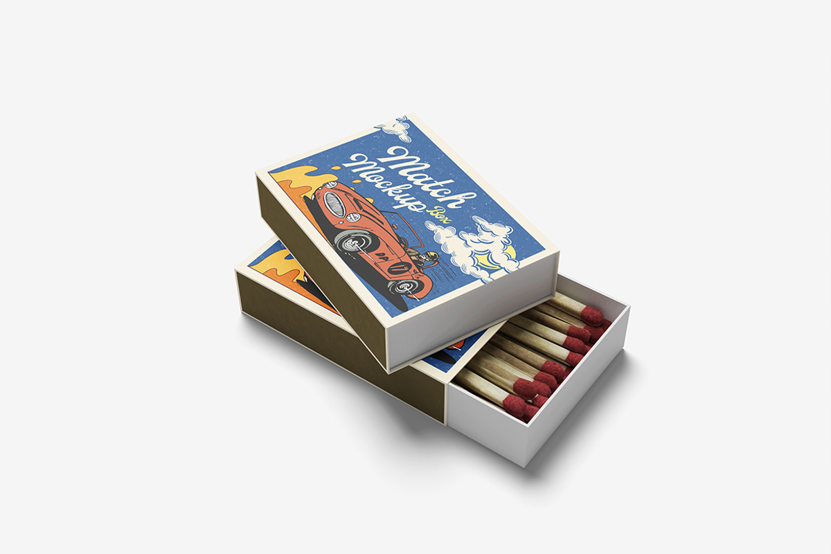 Match Box Mockup, a Product Mockup by bimockup (Photo 4 of 6)