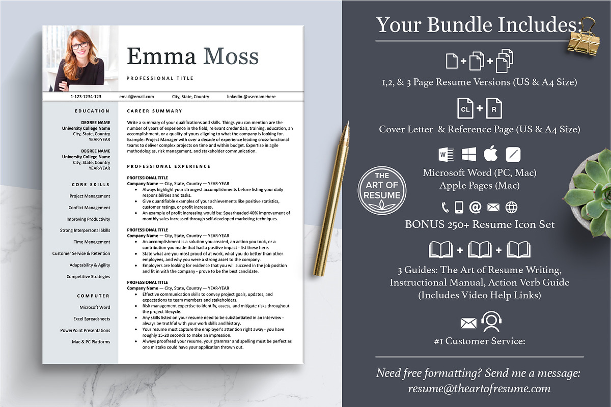 Professional Resume | CV Template, a Resume Template by The Art of Resume (Photo 2 of 8)