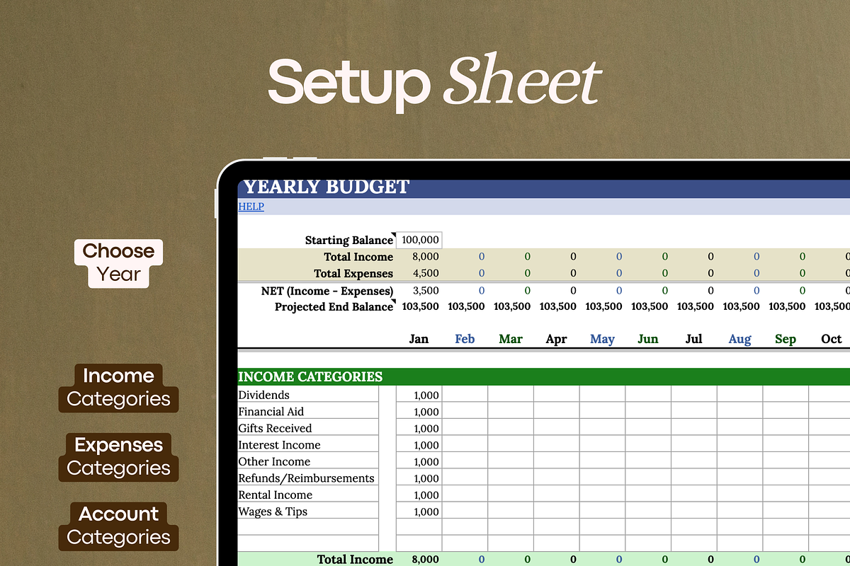Biweekly Budget & Expense Tracker, a Templates & Theme by vitalinagerman (Photo 7 of 10)