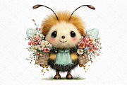 Whimsical Spring Bee Clipart PNG, an Illustration by Craft Nest (Thumbnail 9 of 11)