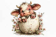 Whimsical Easter Cow Clipart Png, an Illustration by Craft Nest (Thumbnail 9 of 11)
