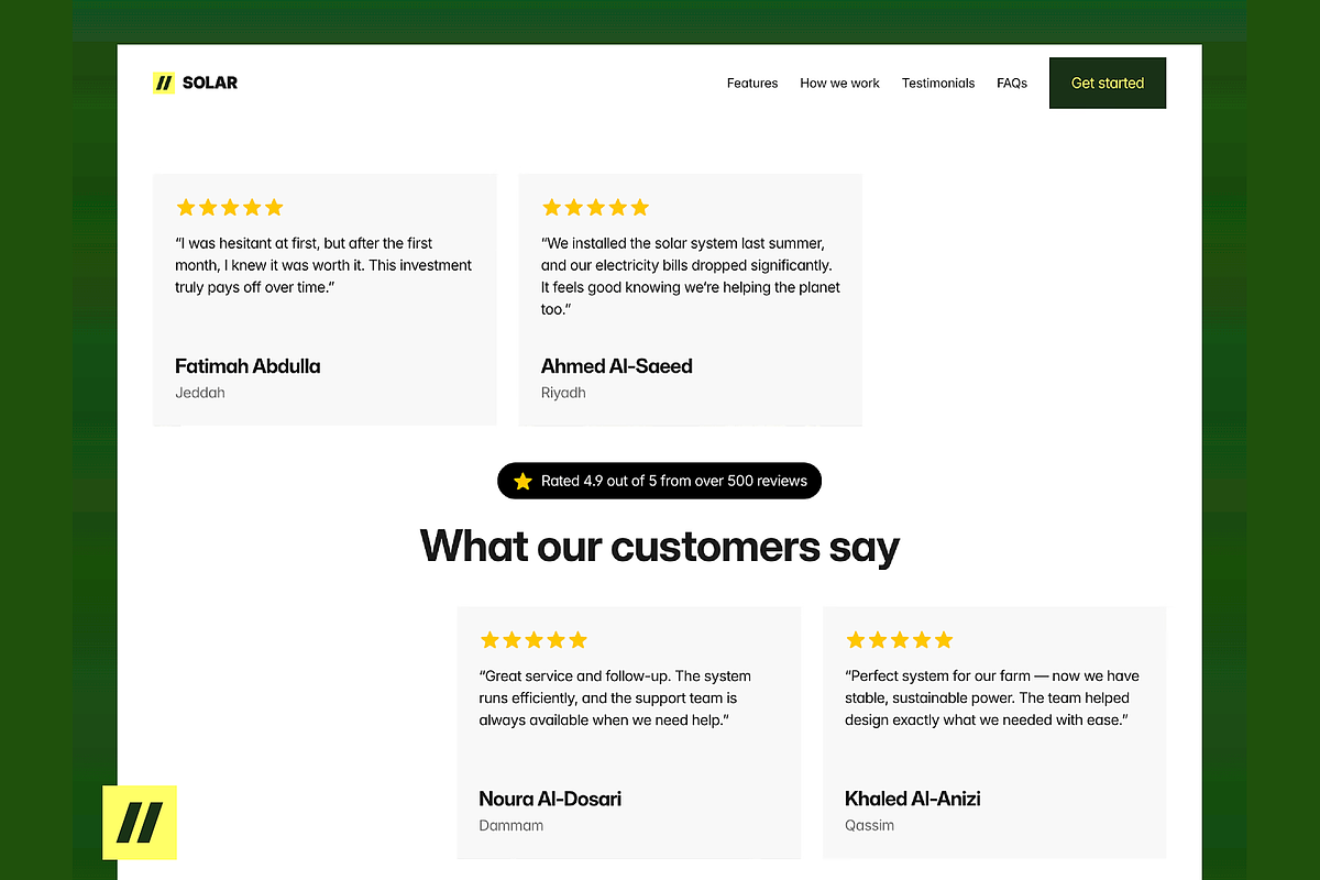 Solar Noor Framer Landing Page, a Landing Page Template by DjectStudio (Photo 8 of 8)