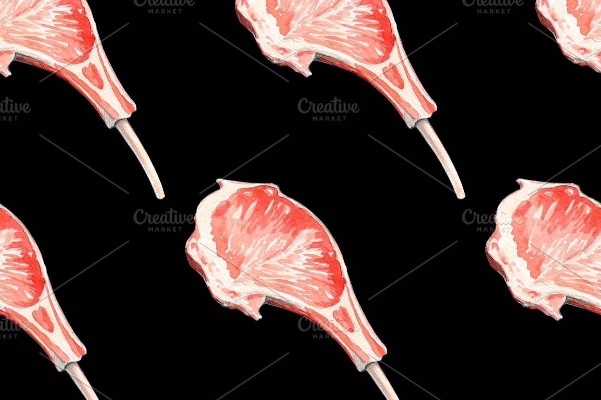 Ribs Watercolor illustrations, a Food Illustration by wedraw (Photo 3 of 5)
