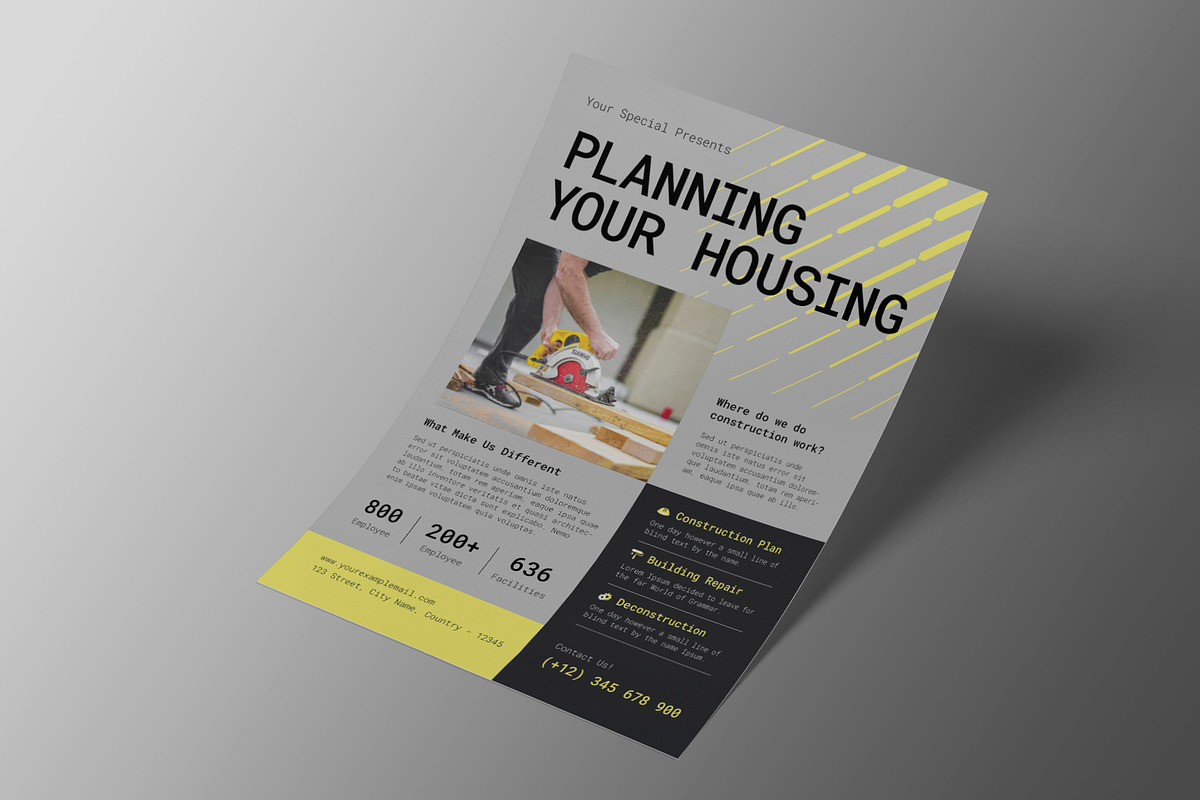 Gray Construction Service Flyer, a Flyer Template by Neermana (Photo 2 of 4)