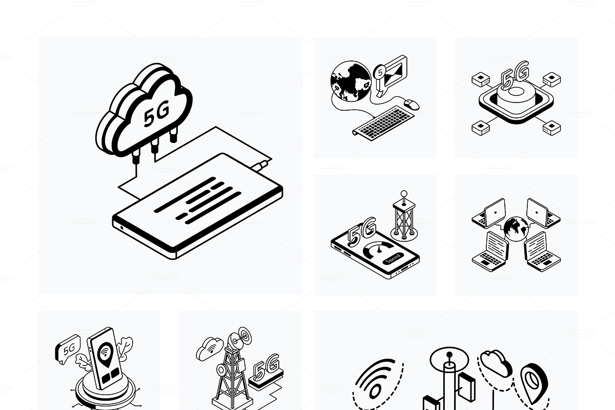5G Technology and Internet Icons, a Duotone Icon by Vectors Market (Photo 10 of 12)