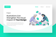 Teamwork Puzzle Illustration Set, a Person Illustration by Stock Shape (Thumbnail 2 of 3)