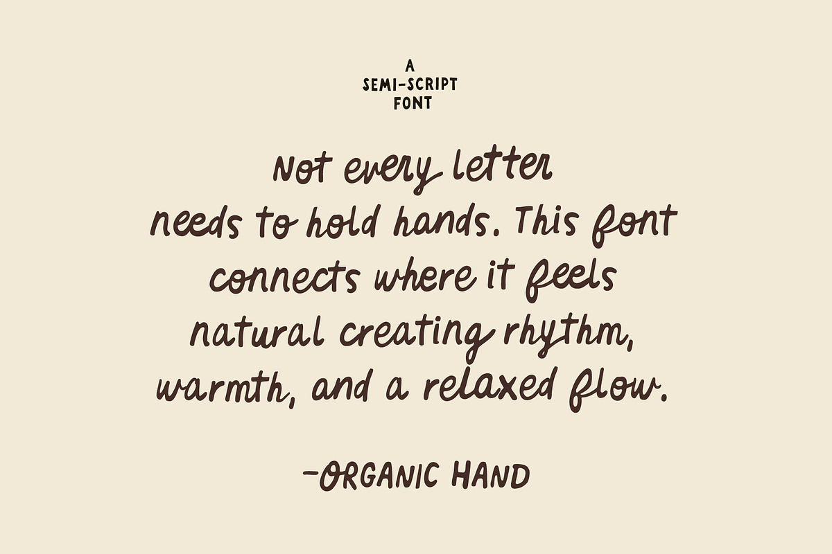 Organic Hand - Semi-script Font, a Font by Studio Funshop by Kelli (Photo 8 of 10)