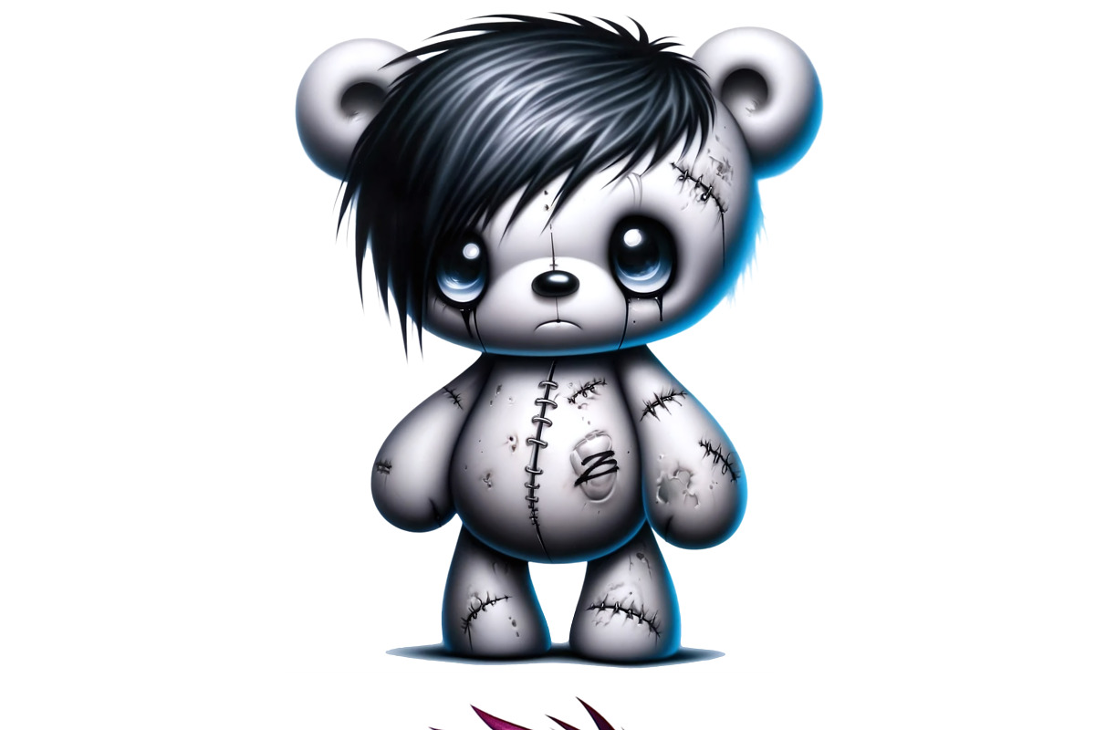 Distressed Emo Teddy Bear PNG Set, an Animal Illustration by DoubleTwists (Photo 3 of 5)