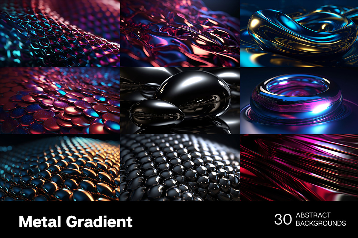 Metal Gradients. 30 images, a Background Graphic by Handmadefont