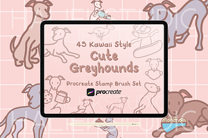 Cute Greyhounds Procreate Stamps