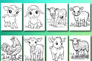 Farm Animals Coloring Book for Kids, an Animal Illustration by Printable Design Store (Thumbnail 4 of 7)