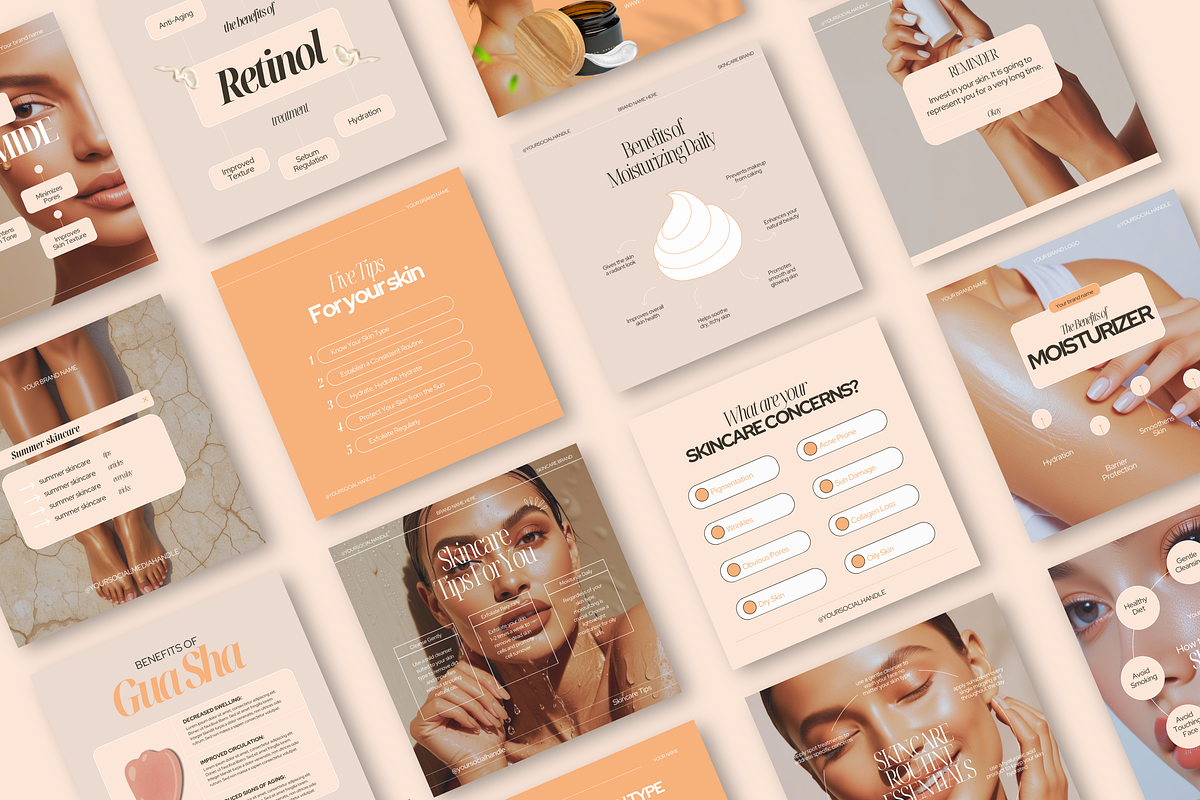 Skincare Instagram Templates, a Social Media Template by My Template Studio (Photo 8 of 26)