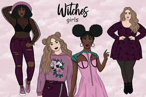 Witches Girls Clipart