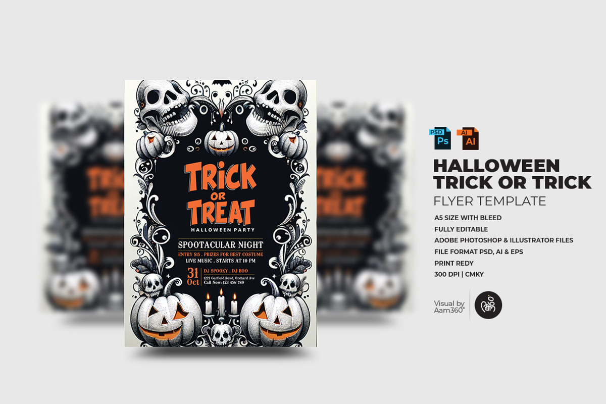 Halloween Trick or trick Flyer, a Flyer Template by Aam360 (Photo 1 of 3)