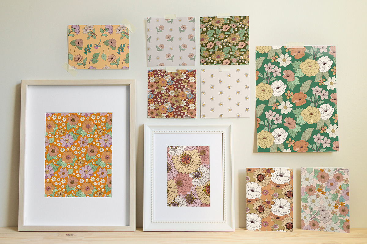 Groovy Garden - Retro Collection, an Illustration by Alina Sh (Photo 6 of 6)