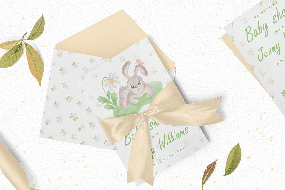 Cute bunny watercolor clipart set, an Illustration by susie-p-art (Photo 7 of 16)