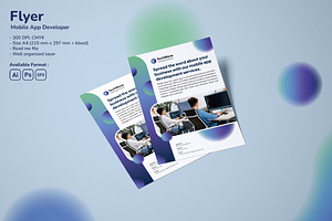 Mobile App Developer Flyer, a Flyer Template by Fannan Studio