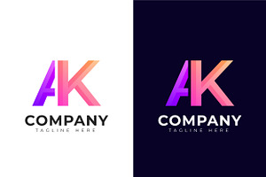 Letter ak and ka logo template