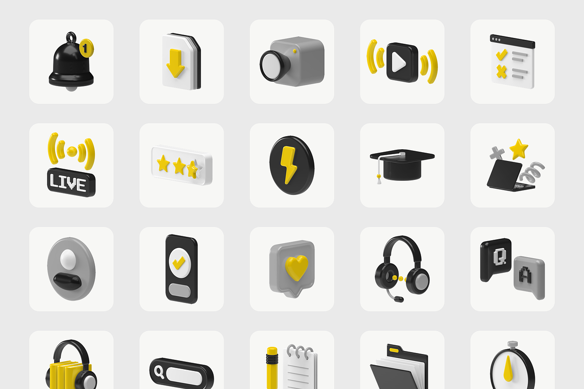Studyum 3D icons, an Outline Icon by Goicons (Photo 6 of 6)