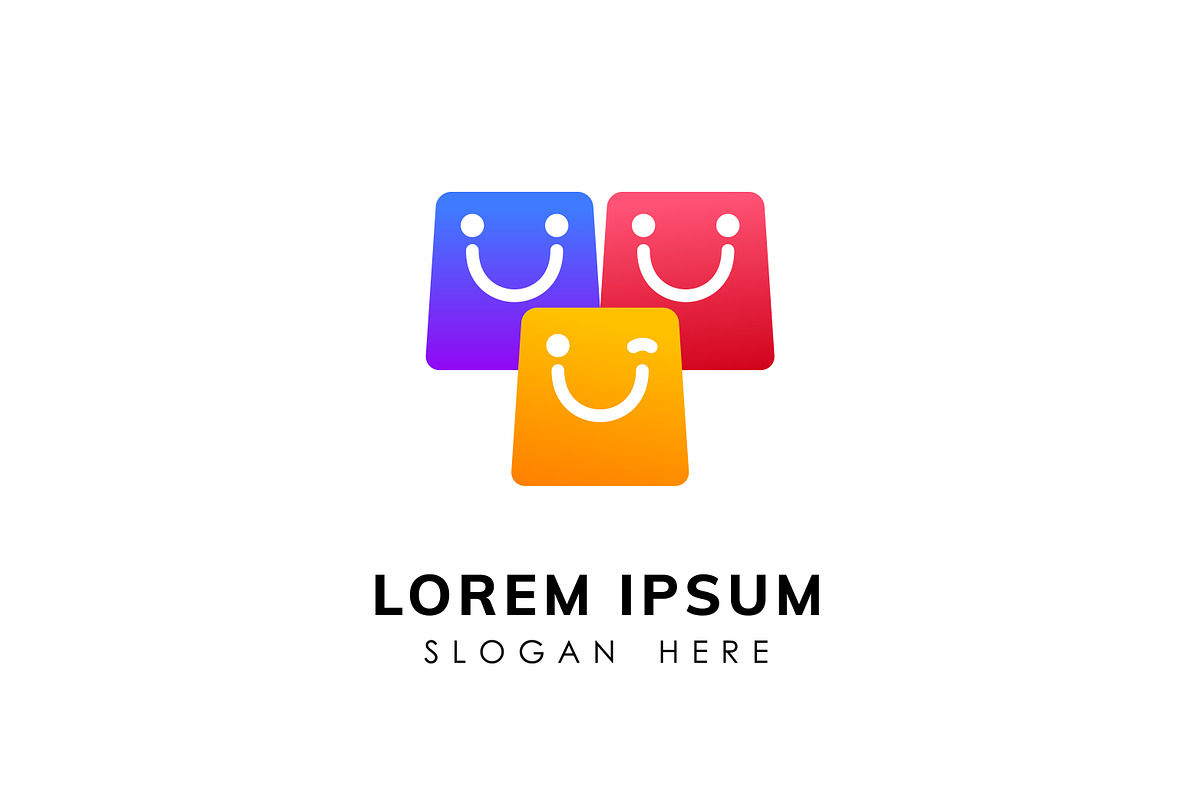 happy shop logo design concept, a Branding & Logo Template by Distrologo