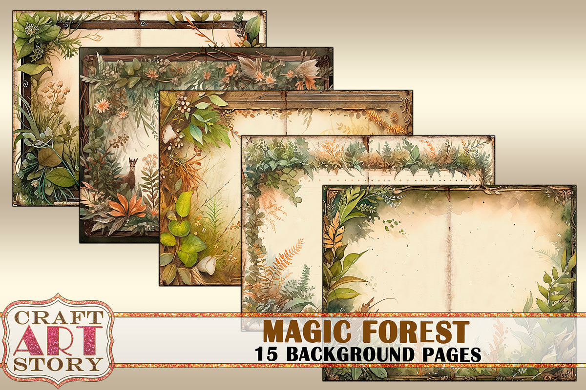 Magic forest Blank background, a Seasonal Illustration by CraftArtStory (Photo 3 of 4)
