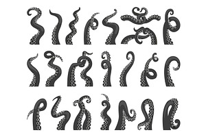 Black octopus tentacles. Kraken, a Graphic by Valerie Bodnar