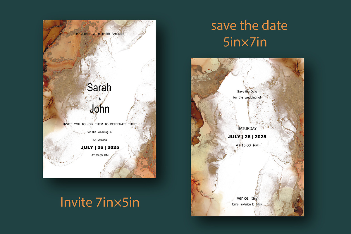 Salted Caramel wedding invitation, an Invitation Template by Digital illustration shop (Photo 2 of 5)