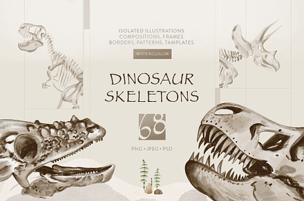 Dinosaur Skeletons Clip Art