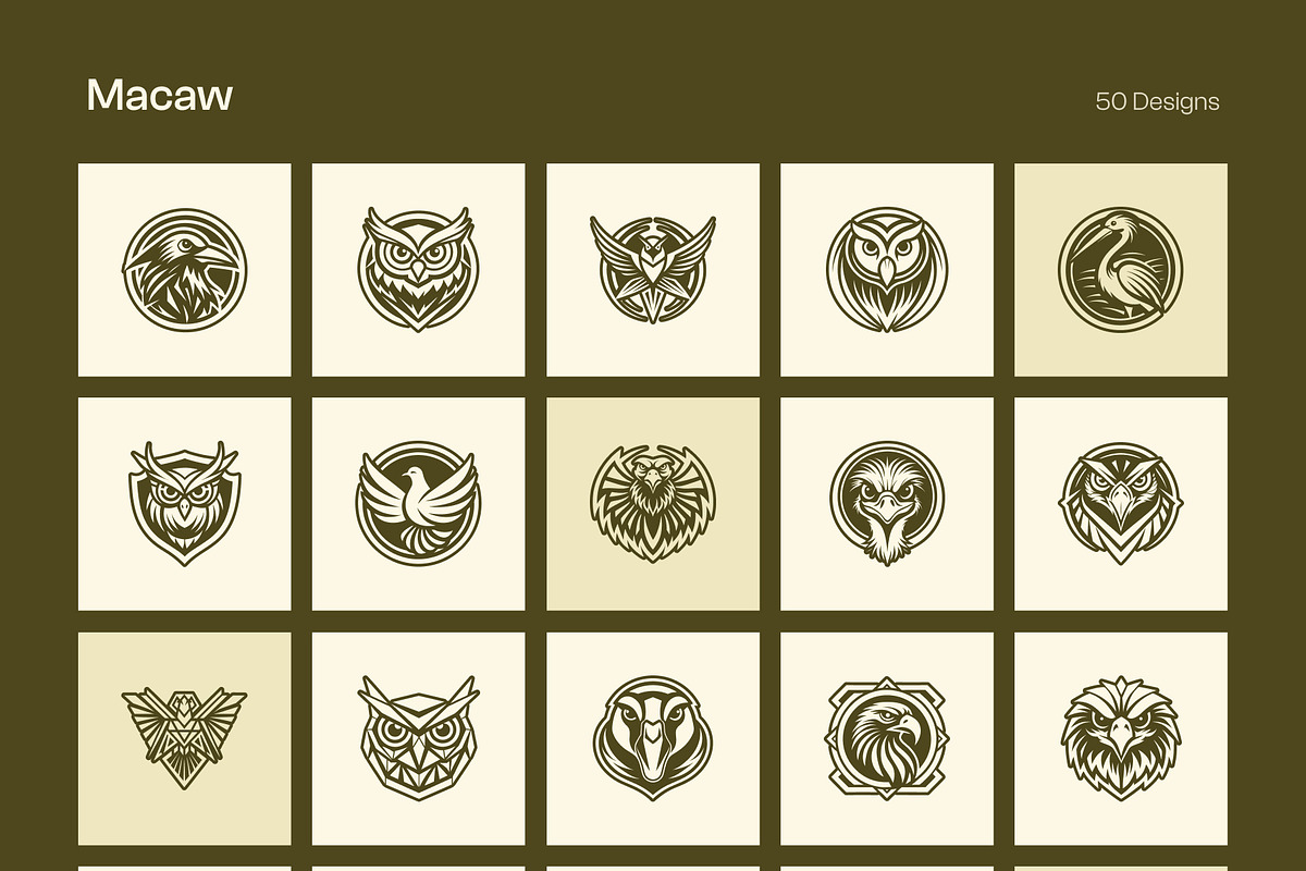 1500 Bird Logo Art Set, a Solid Icon by Creative Stall (Photo 34 of 38)