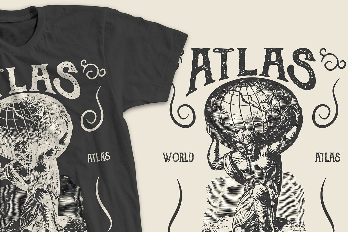 Atlas T-Shirt Design, an Illustration by CJR Designs (Photo 3 of 3)