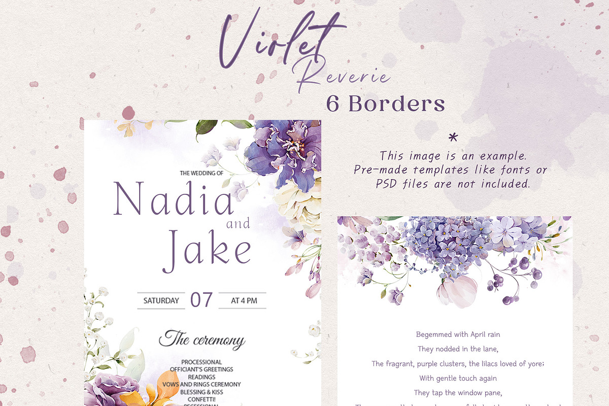Watercolor Violet Floral Collection, a Decorative Illustration by Damian Roh (Photo 9 of 14)