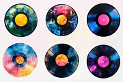Vintage Vinyl Record Clipart, an Illustration by CreationArt (Thumbnail 5 of 5)