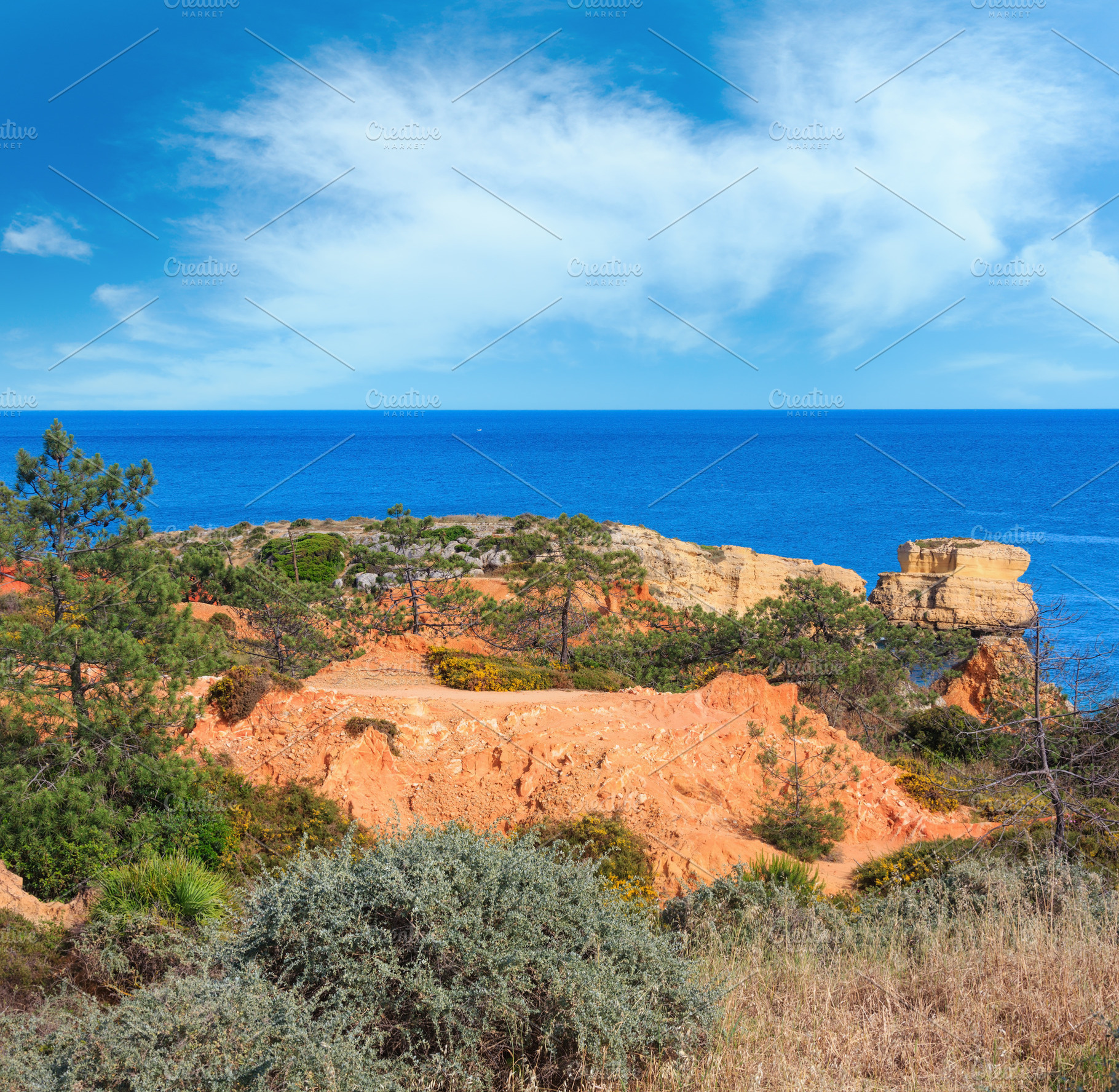 Atlantic rocky coast view (Algarve, Portugal)., a Nature Photo by YuriyB