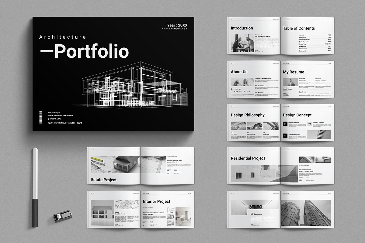 Architecture Portfolio Landscape, a Brochure Template by E-Type (Photo 1 of 7)