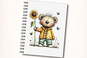 Watercolor Bear And Bees Clipart, a Transportation Illustration by Digital Artistic99 (Thumbnail 5 of 10)
