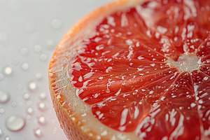 Fresh grapefruit with water drops on white background, a Food & Drink Photo by AlyaAnd
