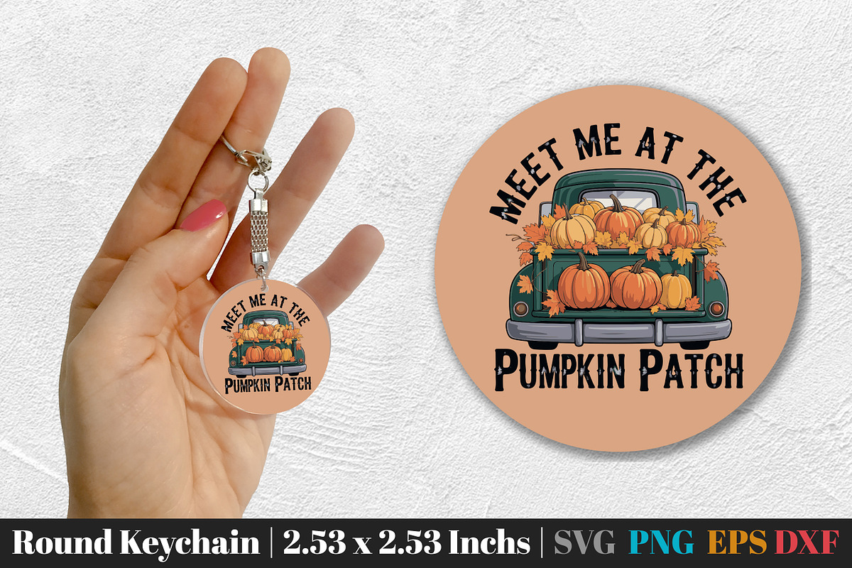 Fall Round Keychain SVG PNG Bundle, an Illustration by Actual Pixel (Photo 5 of 20)