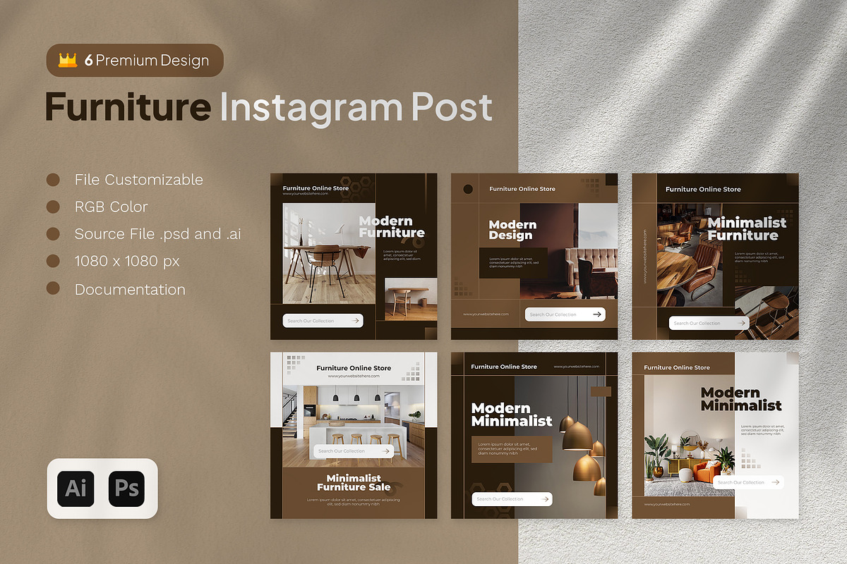 Minimalist Elegance Instagram Posts, a Social Media Template by Yasa Design Studio